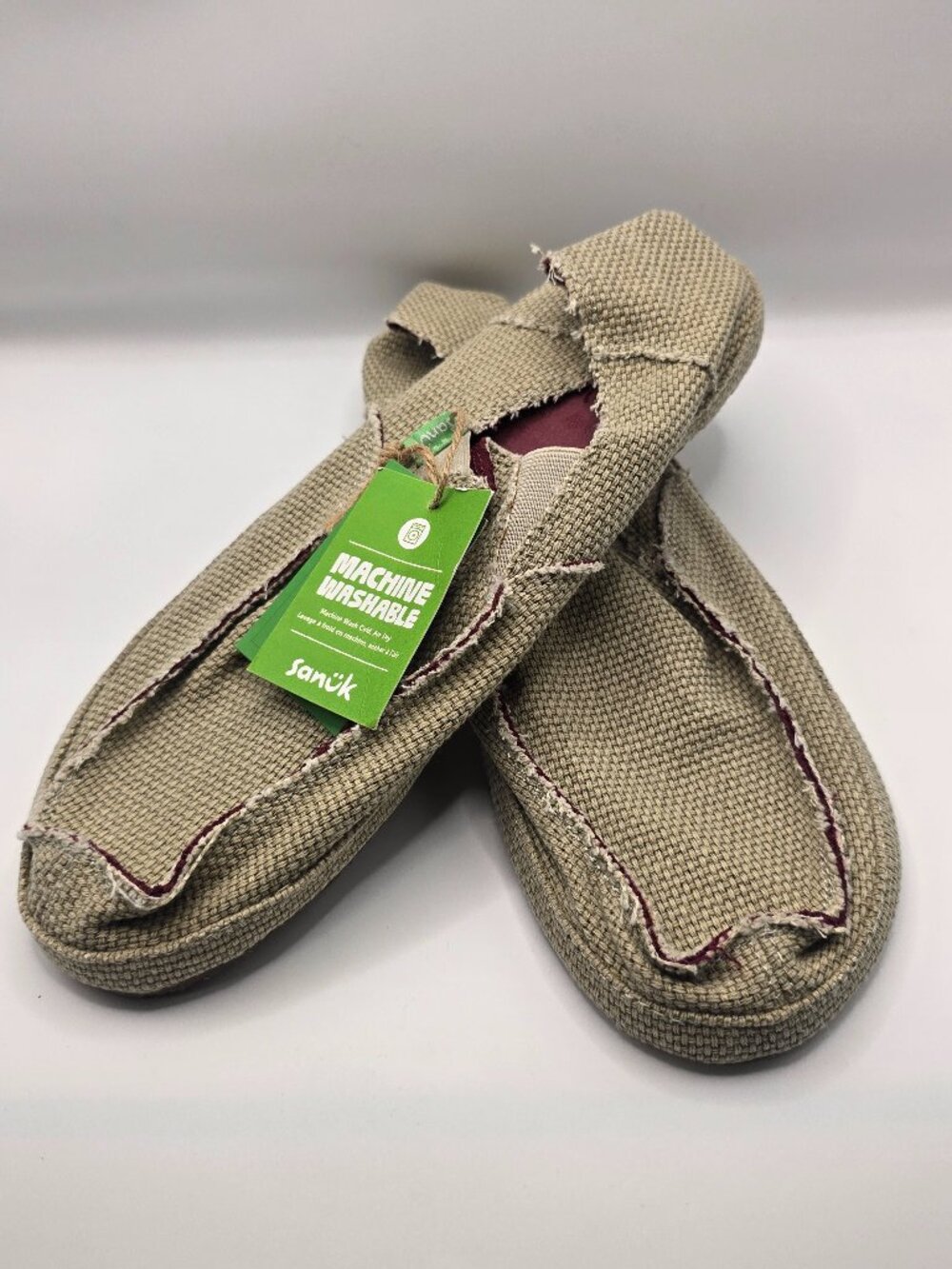 Sanuk rounder mens size 9 tan comfort loafers